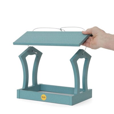 Lake Blue Hanging Recycled Plastic Bird Feeder