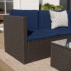 Merrick Lane All Weather PE Rattan Sectional Sofa with Coffee Table and Included Cushions - 2 of 4