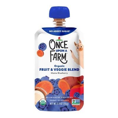 Once Upon a Farm Organic Mama Blueberry Fruit & Veggie Blend - 3.2oz Pouch