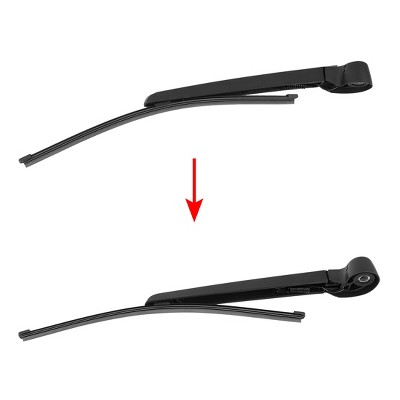 X-Autohaux Plastic Metal Rubber Arm Set 350mm Fit for Audi A3 2013-2017 Windshield Wipers 14" Black