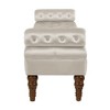GDFStudio Childe Velvet Tufted Upholstered 51.5" Bench with Round Armrest and Spindle Wood Legs - 4 of 4