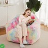 Oversized Faux Fur Bean Bag Chair - 41"x51" Foam Filled Lounger for Teens & Adults (Pink) - 4 of 4