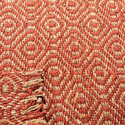 Rust Hand-Knotted Jute Rectangular Area Rug 4' x 6'