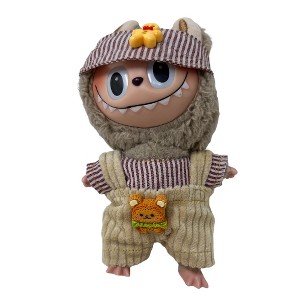 Labubu Doll Overalls Set with Gingerbread and Teddy Bear Accents - 1 of 4