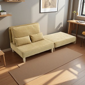 37" Foldable 3-in-1 Recliner Sofa Bed with 3 Pillows and Storage Pockets - 1 of 4