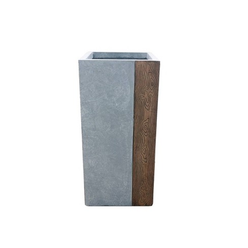 24 Kante Lightweight Concrete Tall Modern Square Outdoor Planter Rosemead Home Garden Inc Target