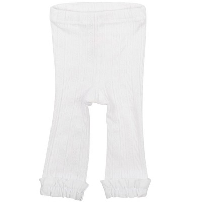 RuffleButts Baby Girls Cable Knit Footless Ruffle Tights