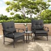 FURNIinspire Patio Seating Sets 3 Pieces Patio Set Outdoor Wicker Furniture Sets, Modern Rattan Chairs With Coffee Table, Gray, 25.59“*25.59”*33.07“ - 2 of 4