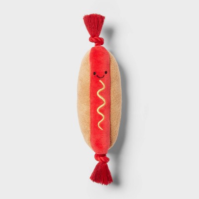 12.5" Hot Dog Rope Dog Plush Toy - Sun Squad™