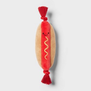 12.5" Hot Dog Rope Dog Plush Toy - Sun Squad™ - 1 of 3