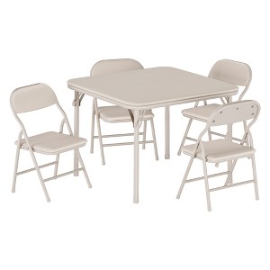 3/5Pcs Kids Folding Table and Chairs Set, Toddlers Children's Activity Table and Chairs Set for Dining Room, Daycare, Classrooms, Kids Writing Desk - 1 of 4