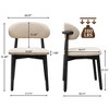 FONTOI Accent Chair Armless Dining Chair Set of 4 with Black Solid Wood Legs for Kitchen, Beige, 38"*27"*12" - 3 of 4