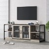 TV Stand for TV, Industrial Entermainment Center with Storage Cabinet & 2 Mesh Doors, Wood Rustic TV Console - 3 of 4