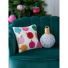 Shiraleah Merry Small Bauble Christmas Ornament Pillow, White - image 3 of 4