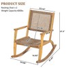 Infurnic Patio Dining Chairs 2-Piece Wicker Rocking Chair Set Wood Wicker Rattan Seat and Backrest for Backyard, Beige, 24.68"*41.81"*37.5" - 3 of 4