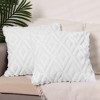 Unique Bargains Shaggy Plush Faux Fur Throw Patterned Pillow Covers 2 Pcs - 2 of 4