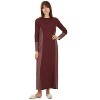 Memoi Women's Modest Henley-Style Full-Length Ribbed Nightgown Wine XXL - 2 of 4