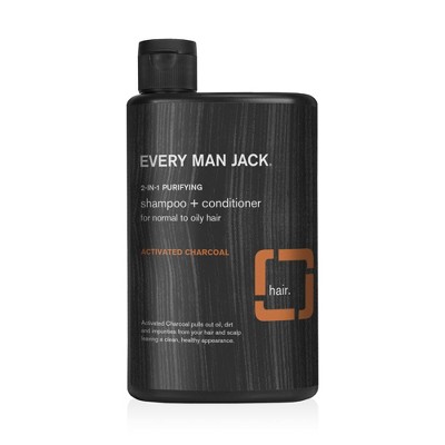 Every Man Jack Men's Purifying Activated Charcoal 2-in-1 Shampoo + Conditioner - Normal to Oily Hair - 13.5oz