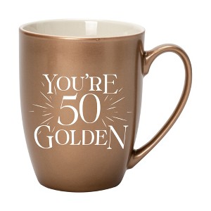 Elanze Designs You're 50 Golden Bronze 10 ounce New Bone China Coffee Cup Mug - 1 of 4
