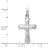Black Bow Jewelry 14k White Gold Hollow INRI Crucifix Rounded Cross Pendant - 4 of 4