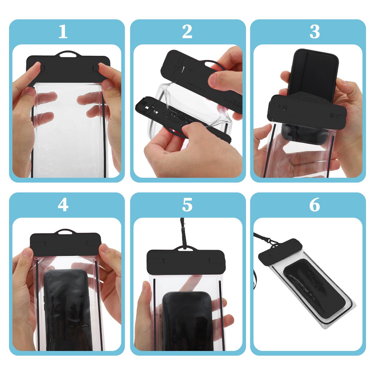 Unique Bargains Luminous Mobile Waterproof Bag 4.92"x9.65" 2 Pcs - thumbnail 5