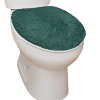 Waterford Collection Toilet Lid Cover, Extra Soft and Absorbent, Machine Wash, Bathroom Rug, 18x18 Lid Cover, Bottle Green - 2 of 4