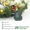 24" Prelit Christmas Wreath with Lights, Battery Operated for Front Door Porch Wall Window Fireplace Outdoor Home Holiday Accent - 2 of 4