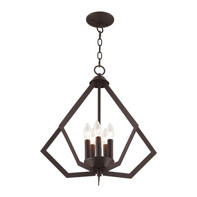 Antique Brass Crystal 5-Light Candelabra Chandelier