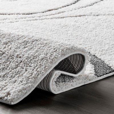 Reversible Beige Shag Rectangular Area Rug with Easy Care
