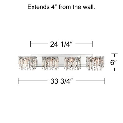 Chrome Crystal 37" 4-Light Bath Vanity Fixture