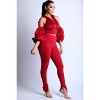Slickblue Women's Puff Sleeve Hoodie Set – Trendy and Cozy Set in 3 Color & Size Options, Perfect for Casual Wear - 3 of 4