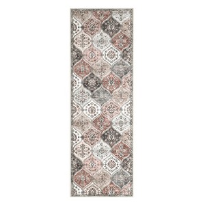 Washable Vintage Floral Living Room Bedroom Rugs, Distressed Print Farmhouse Carpet for Dining Room Kitchen, Retro Accent Home Decor Rugs - 1 of 4