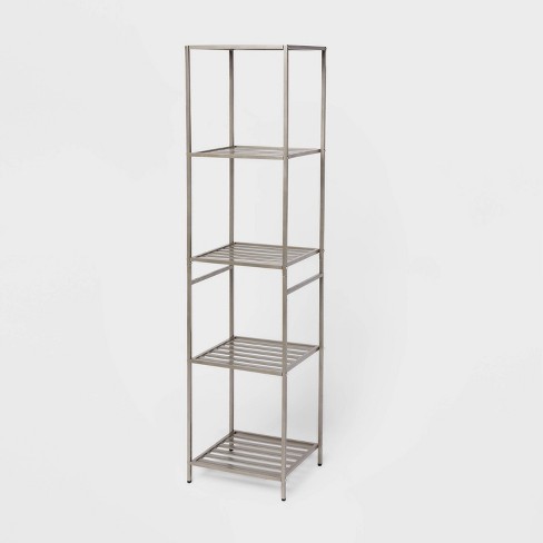 Tall Wood Wall Shelf Brushed Nickel Metal - Brightroom™ : Target