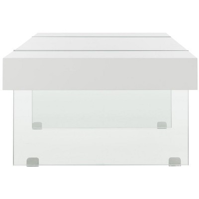 Jacob White Rectangular Glass Leg Modern Coffee Table