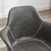 PDTEND Black Mid-Century Swivel Desk Chair with Adjustable Height, Armrests, and Back Support - 4 of 4