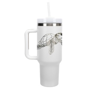 Elanze Designs Sea Turtle Ocean Life Animal 40 oz. Stainless Steel, Large Water Bottle Coffee Mug, Spill & Leak Resistant, Thermal Travel Tumbler with - 1 of 1