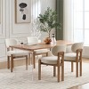 Upholstered Wood Dining Chairs Set of 2,Modern Fabric Padded Seat Kitchen Side Chairs with Rubberwood Frame–The Pop Home - 3 of 4