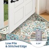 Washable Area Rug Floral Print Accent Carpet with Non-Slip Backing - 4 of 4