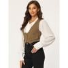 Allegra K Women's Vintage Button-Up Sleeveless Cropped Jean Waistcoat Vest - 3 of 4