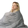 Costway 7/12/15/17/20/22/25 lbs Weighted Blankets Full /Queen/King Size 100% Cotton w/ Glass Beads Light Grey - 2 of 4