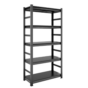 Clihome 72"H Heavy Duty Shelving Unit 5-Tier,2000 lb Capacity Steel Rack, Adjustable Shelves with Side Rails Storage Shelf - 1 of 4