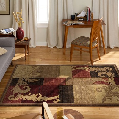 Catalina Red and Brown Tufted Synthetic Area Rug