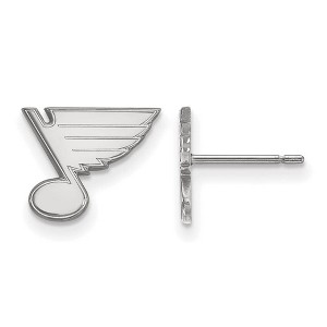 Black Bow Jewelry 14k White Gold St. Louis Blues NHL Stud Earrings - 1 of 3