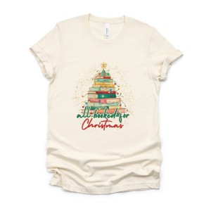 All Booked For Christmas Sparkle - Women's Short Sleeve Graphic T-Shirt - 1 of 4