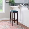 Padded Saddle Seat Barstool Hardwood - Linon - 2 of 4