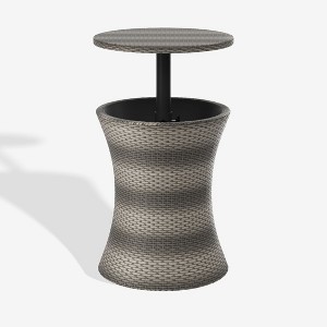 WestinTrends Coastal Outdoor Adjustable Height Side Table With Cooler - 1 of 4