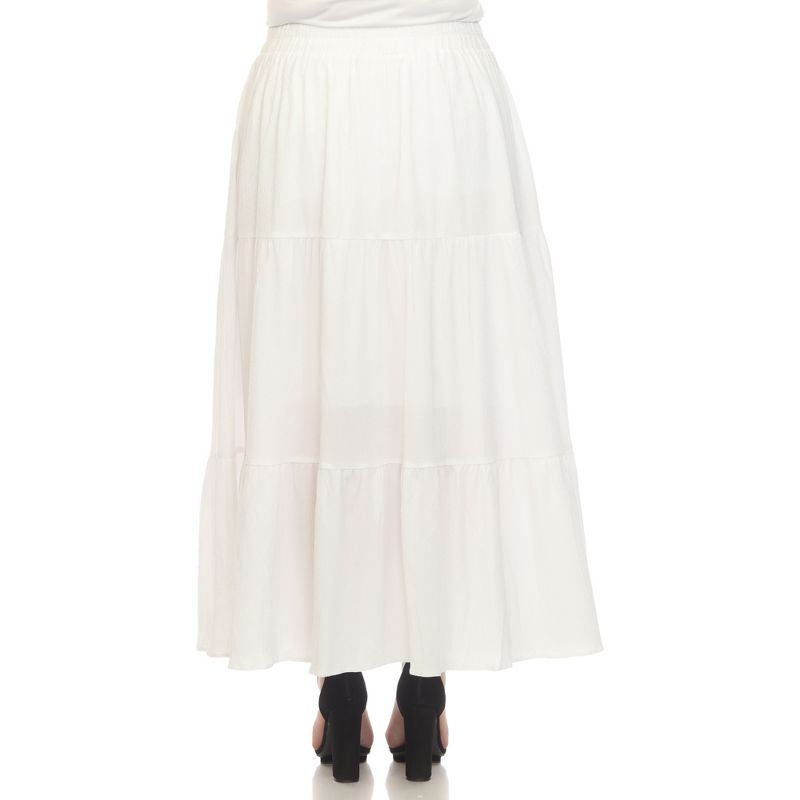 Plus Size Pleated Tiered Maxi Skirt, 3 of 6