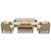 YOOCOZZ 6-Piece Weatherproof Conversation Set with Double-Cushion Sofa & Wood Table - 3 of 4