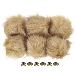 Unique Bargains Fluffy Soft Elastic Faux Fur Pom Poms for Hats DIY Scarves 6 Pcs - 1 of 4