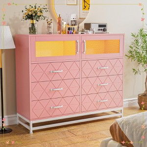 Dresser for Bedroom with 6 Drawers 2-Door Storage Cabinet Dressers & Chest of Drawers - 1 of 4